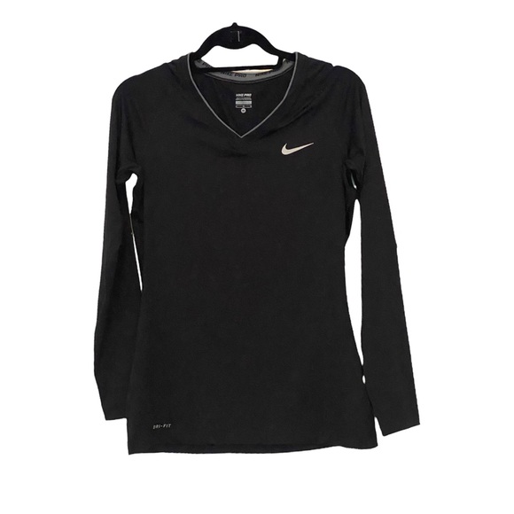 nike pro v neck long sleeve